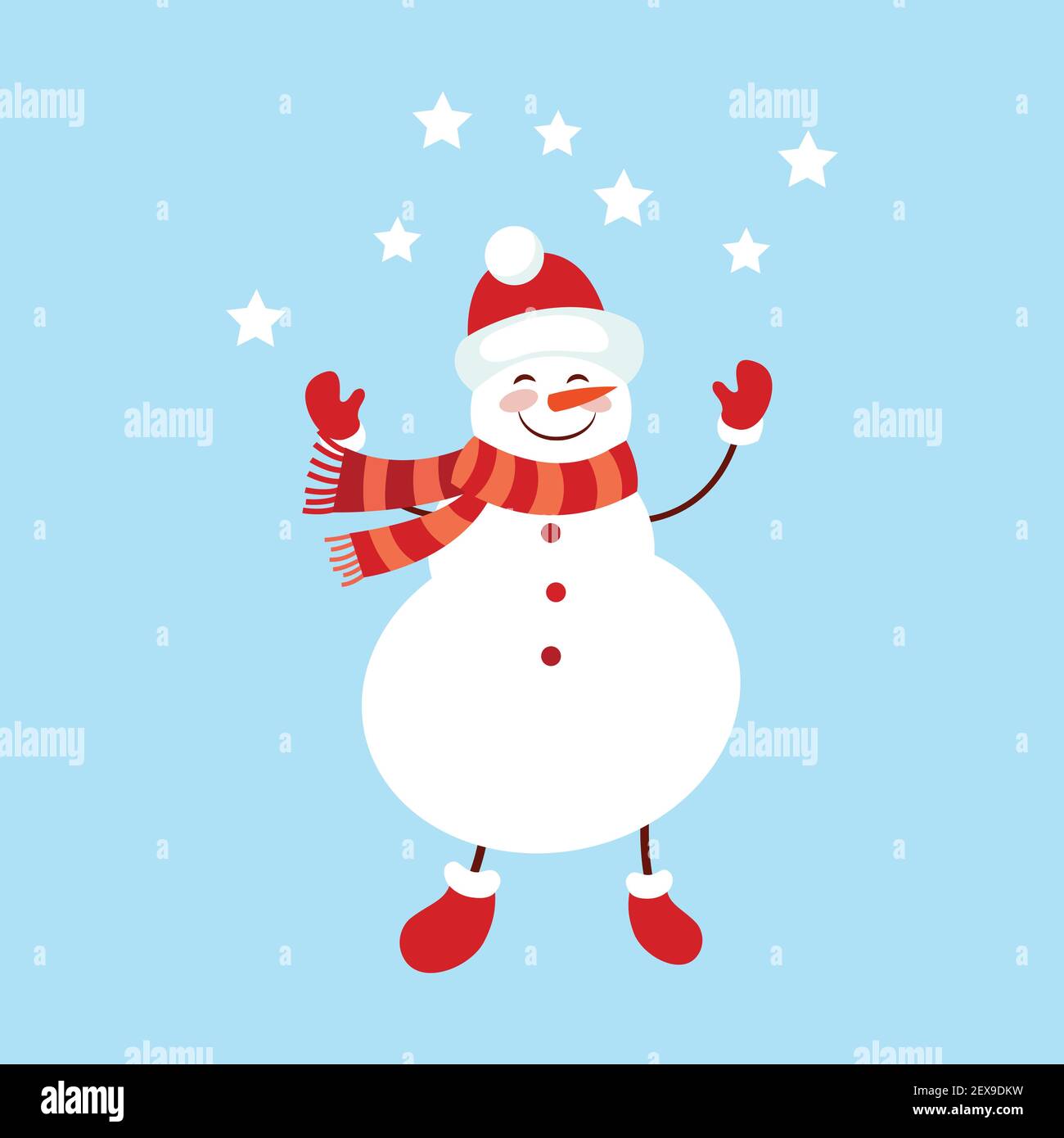 Snowman. Icon. Simple style. Vector illustration isolated on white ...