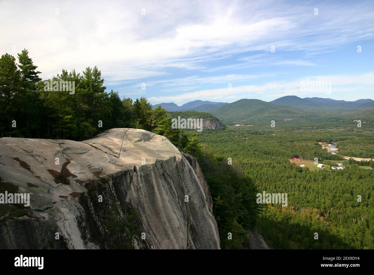 One of the many majestic views in Cathedral Ledge State Park, New Hampshire, USA Stock Photo