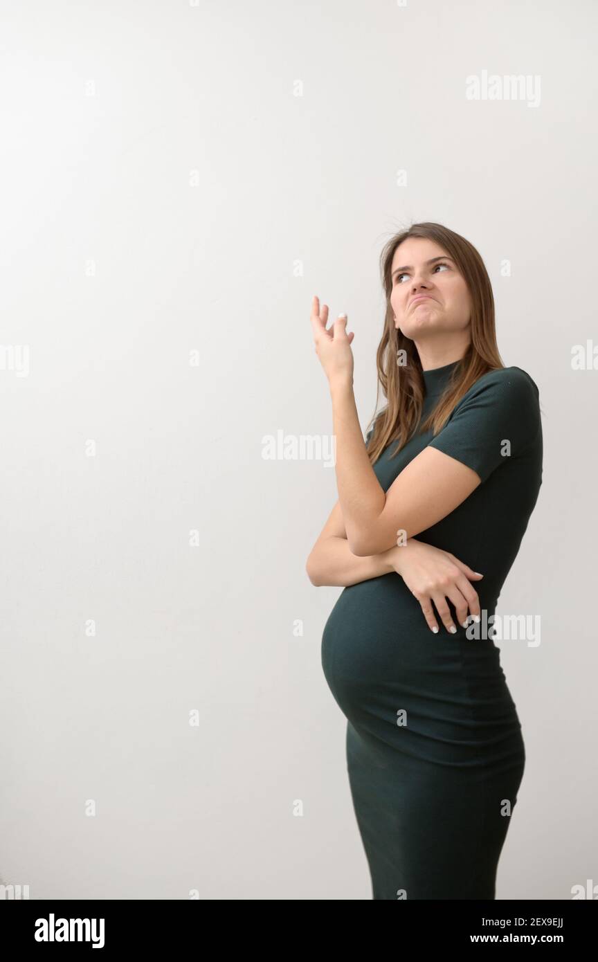 Pregnant Woman and Thinking is A Boy or Girl Stock Photo - Alamy