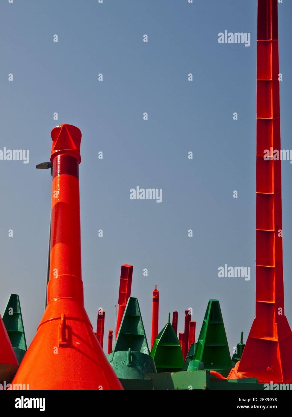 Buoy Yard at Norderney, Germany Stock Photo