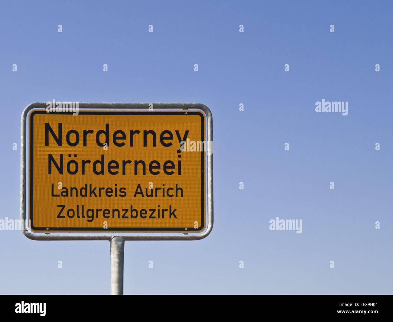 Town Sign of Norderney, Germany Stock Photo