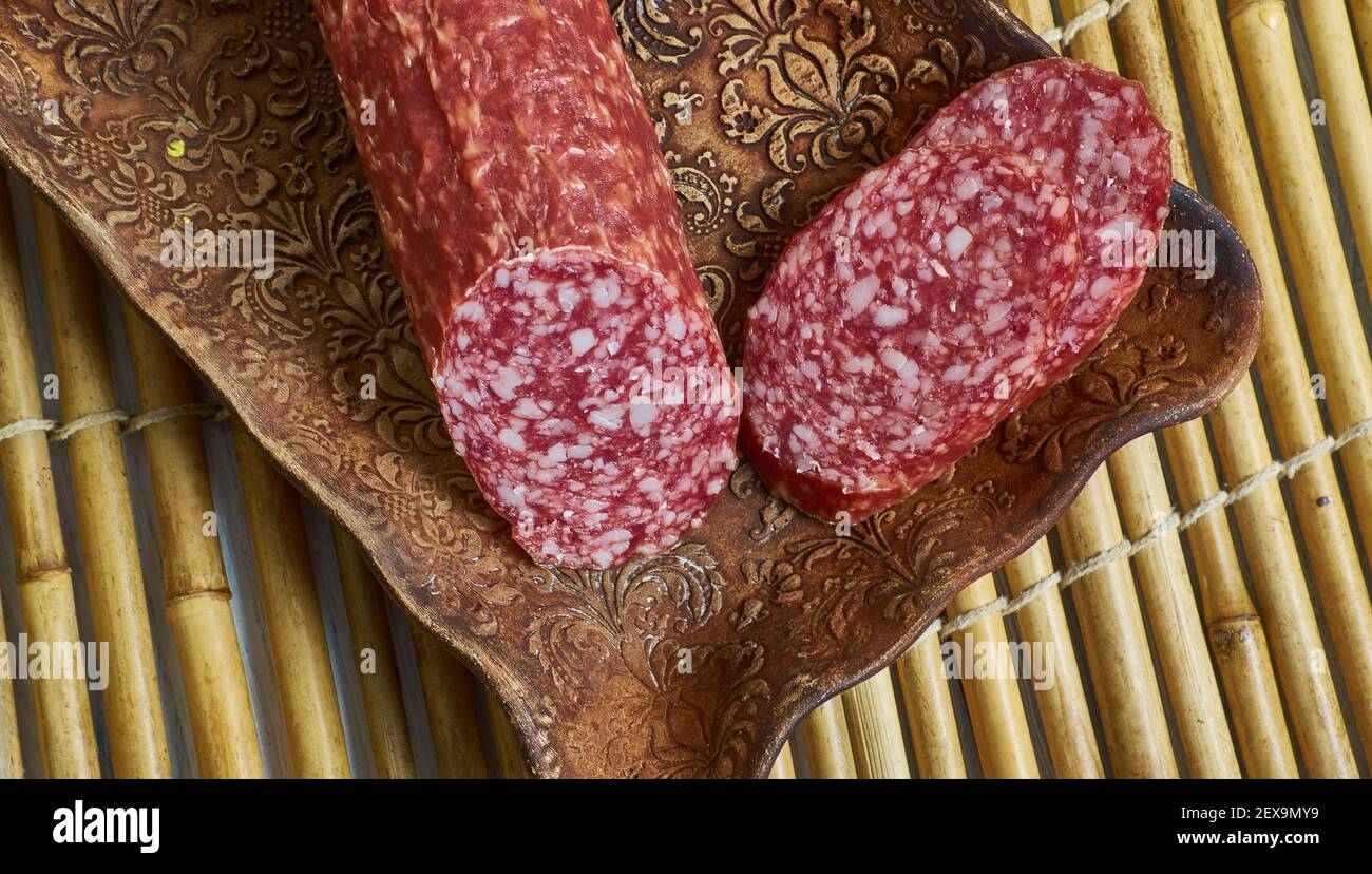 Thuringer rotwurst - German blood sausage Stock Photo - Alamy