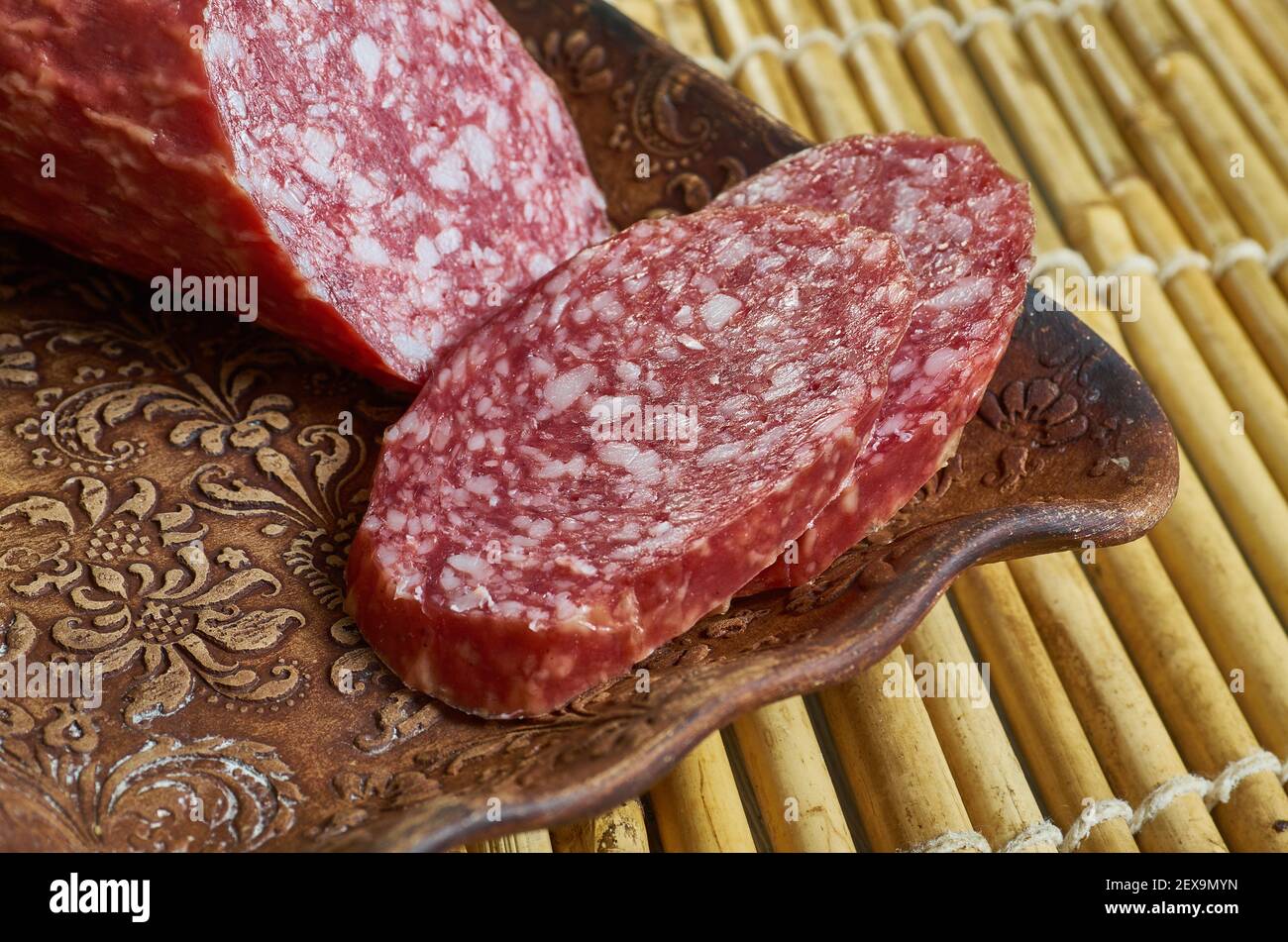 Thuringer rotwurst - German blood sausage Stock Photo - Alamy