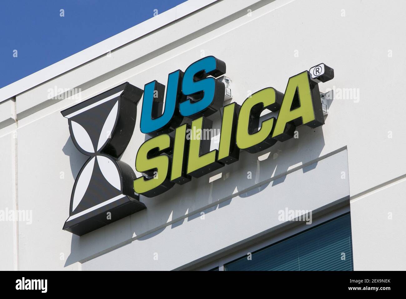A logo sign outside of the headquarters of U.S. Silica in Frederick