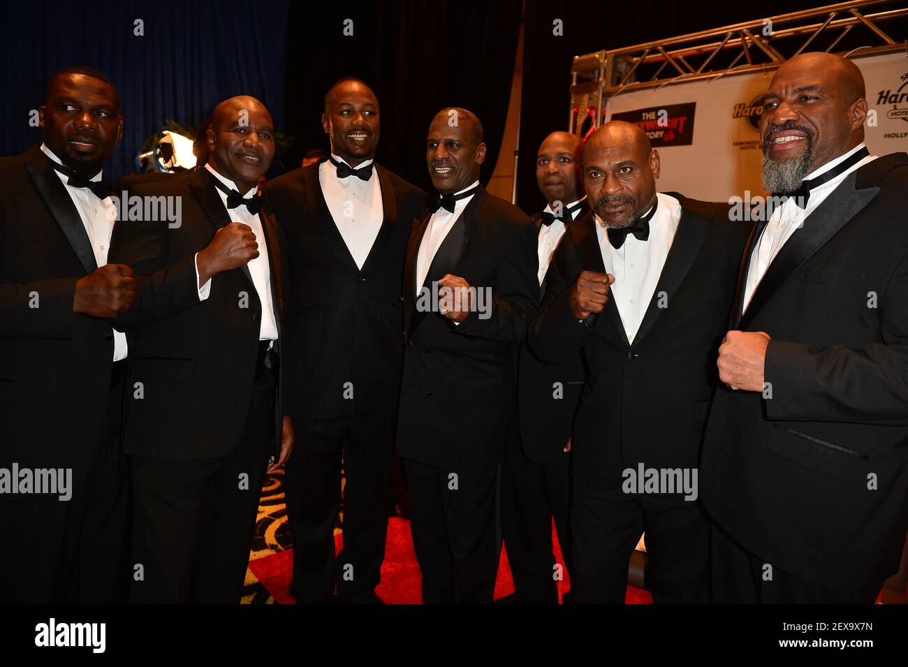 Hasim Rahman, Tony Tubbs, Evander Holyfield, Lennox Lewis, Chris Byrd,  Oliver McCall and Shannon Briggs attends Boxing World Heavyweight Champions  Media Day with 20 former world heavyweight boxing champions at The Seminole