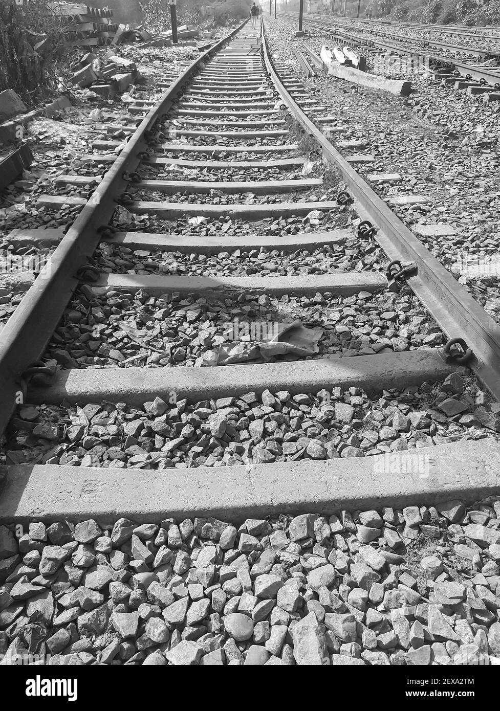 Railway track and india Black and White Stock Photos & Images Alamy