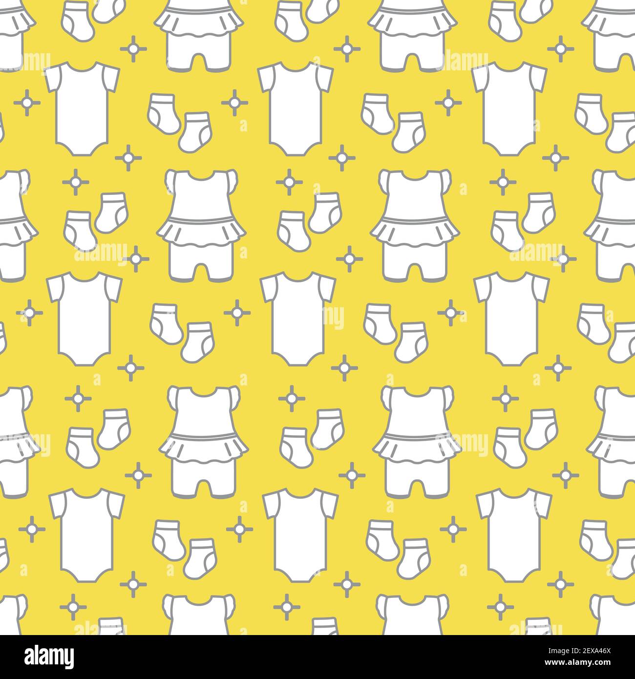 Seamless pattern with baby clothes. Vector illustration with slip ...