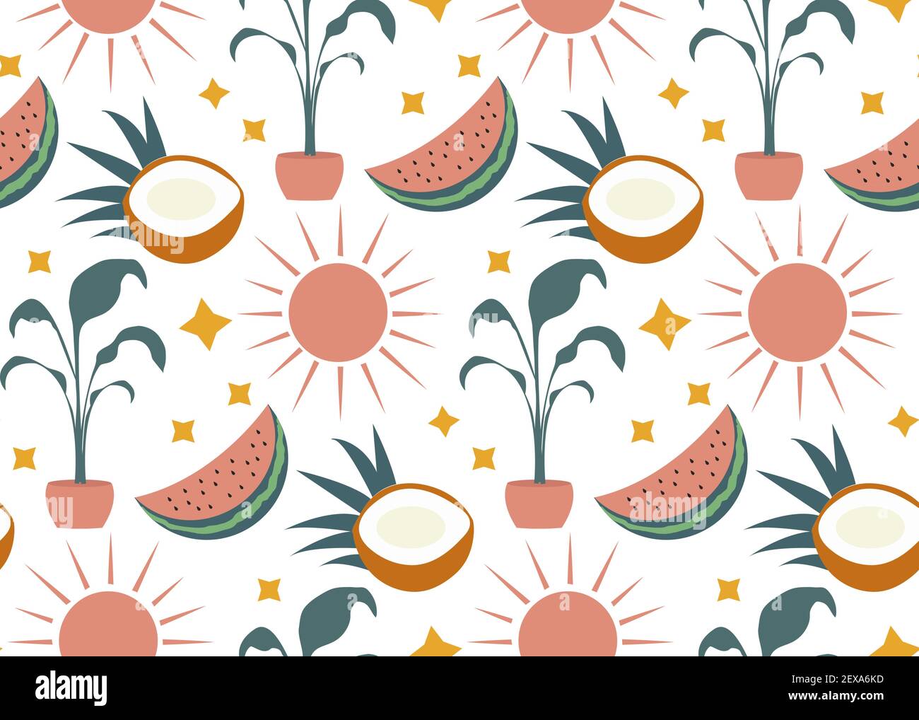 Hello summer boho abstract creative contemporary aesthetic pattern
