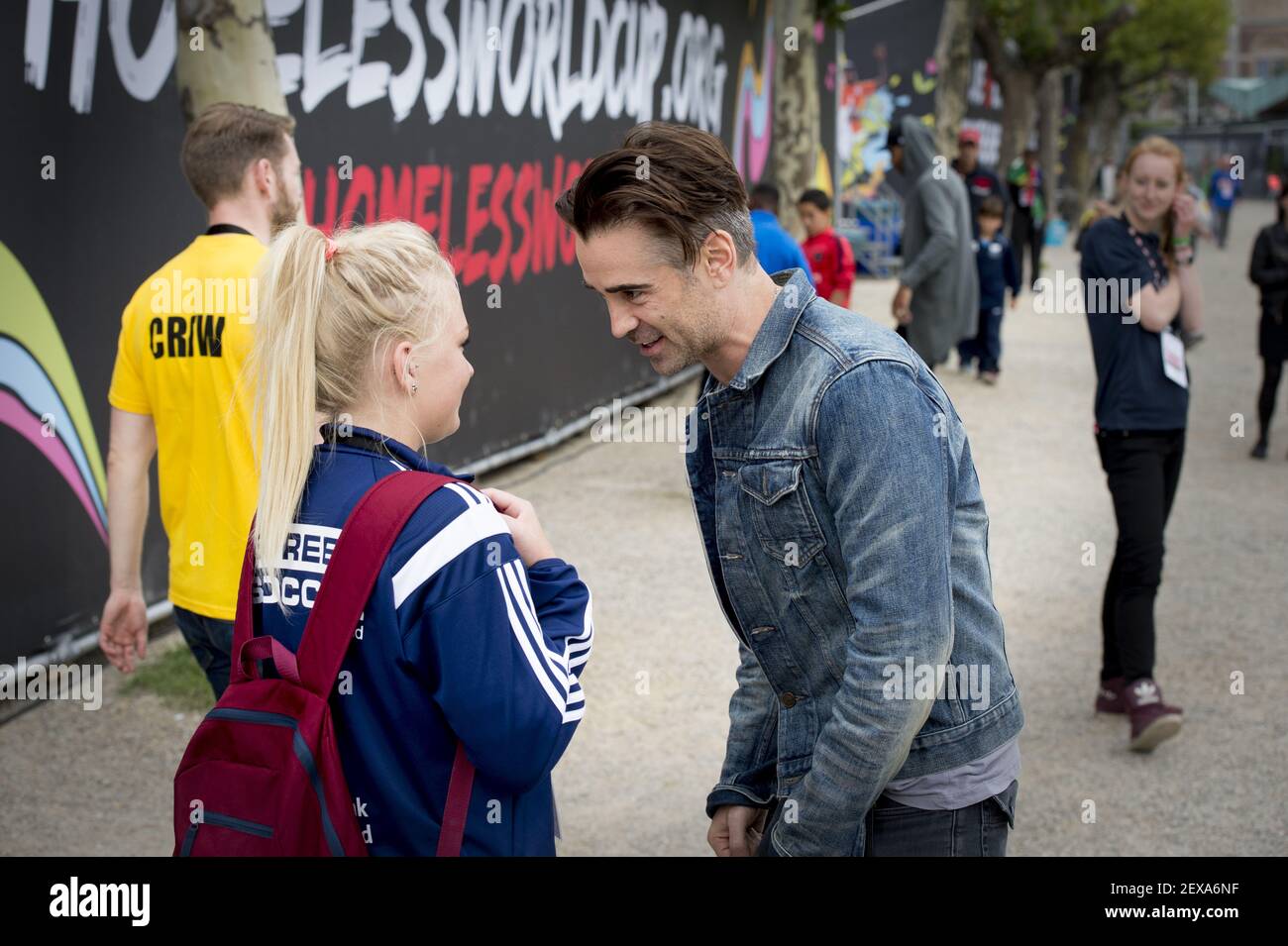 Irish actor colin farrell attends the world homeless soccer world cup
