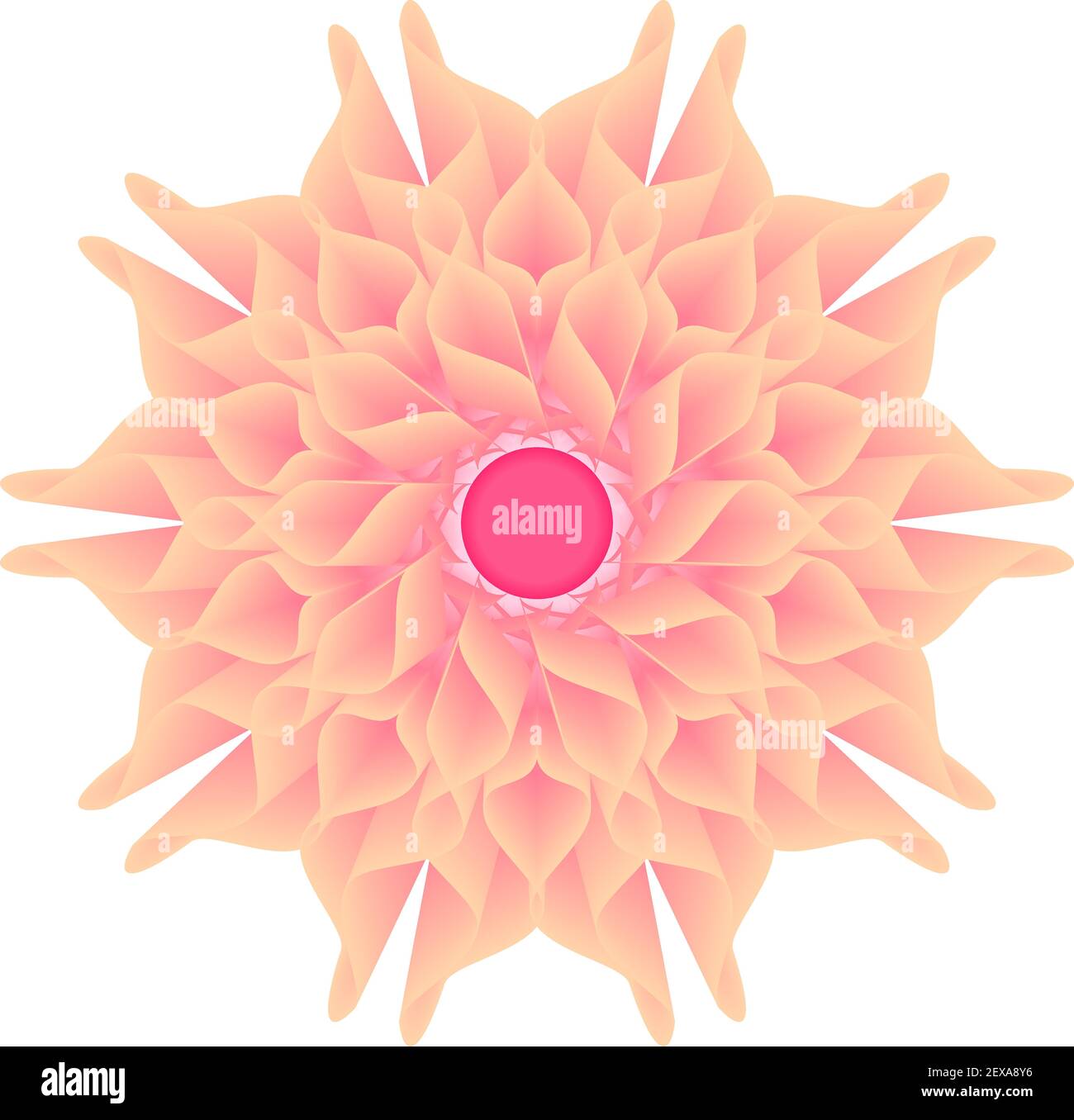 Spiral vector pink flower element for use with artwork, online website, print Stock Vector