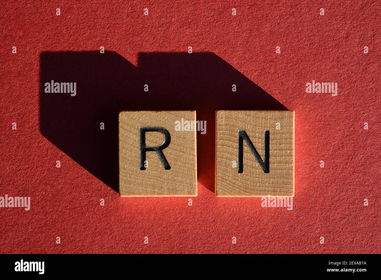 RN, acronym for Right Now Stock Photo