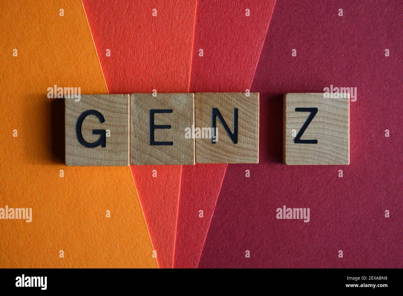 Gen Z, buzzword short for Generation Z, people born between 1995 to 2010 Stock Photo