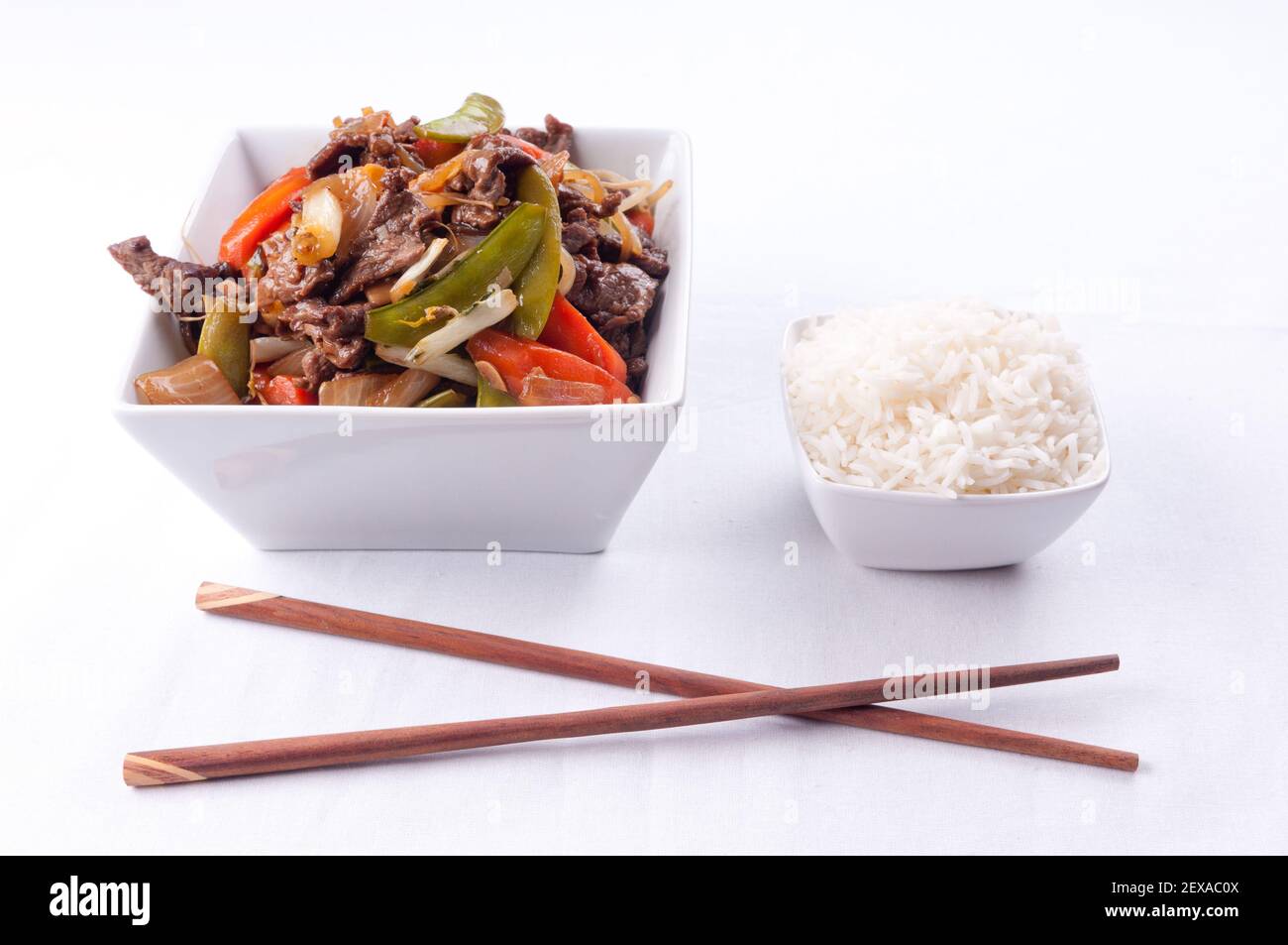 home made beef stir fry with flank steak, fresh vegetables and cilantro