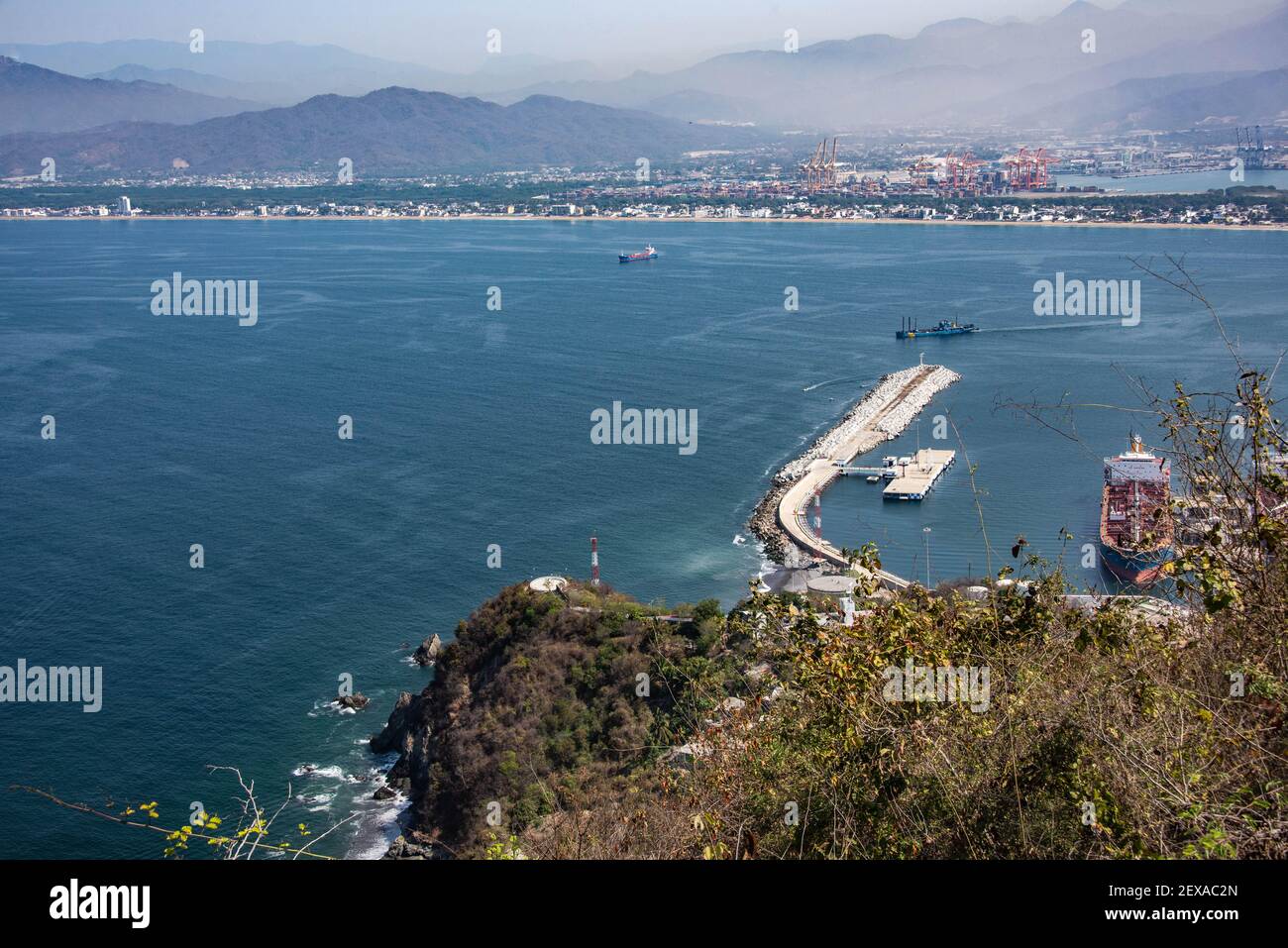 View of the Bay of Manzanillo, Colima, Mexico Stock Photo