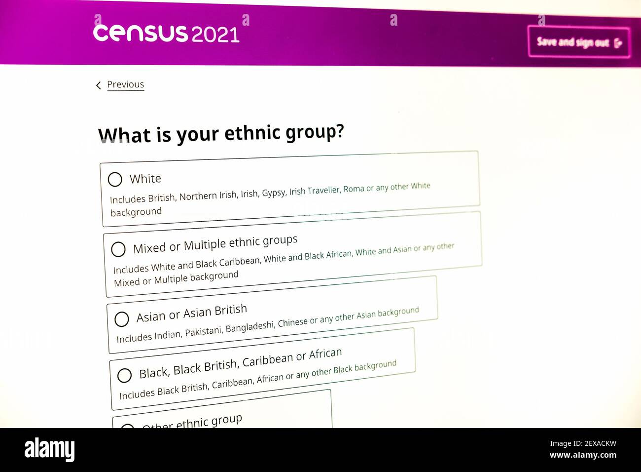 Online Census High Resolution Stock Photography And Images Alamy