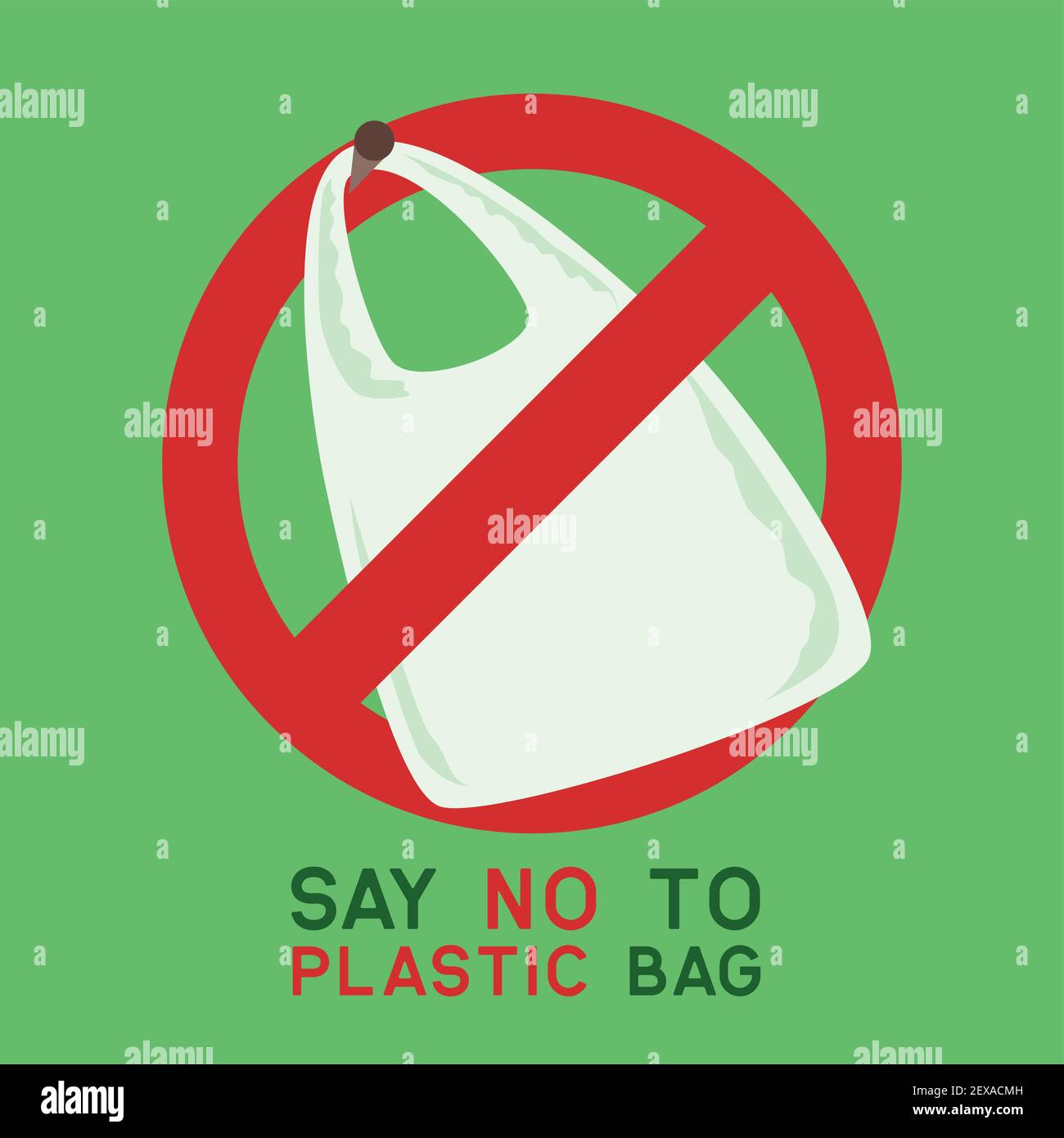 say no to plastic concept for better future. vector illustration Stock Vector