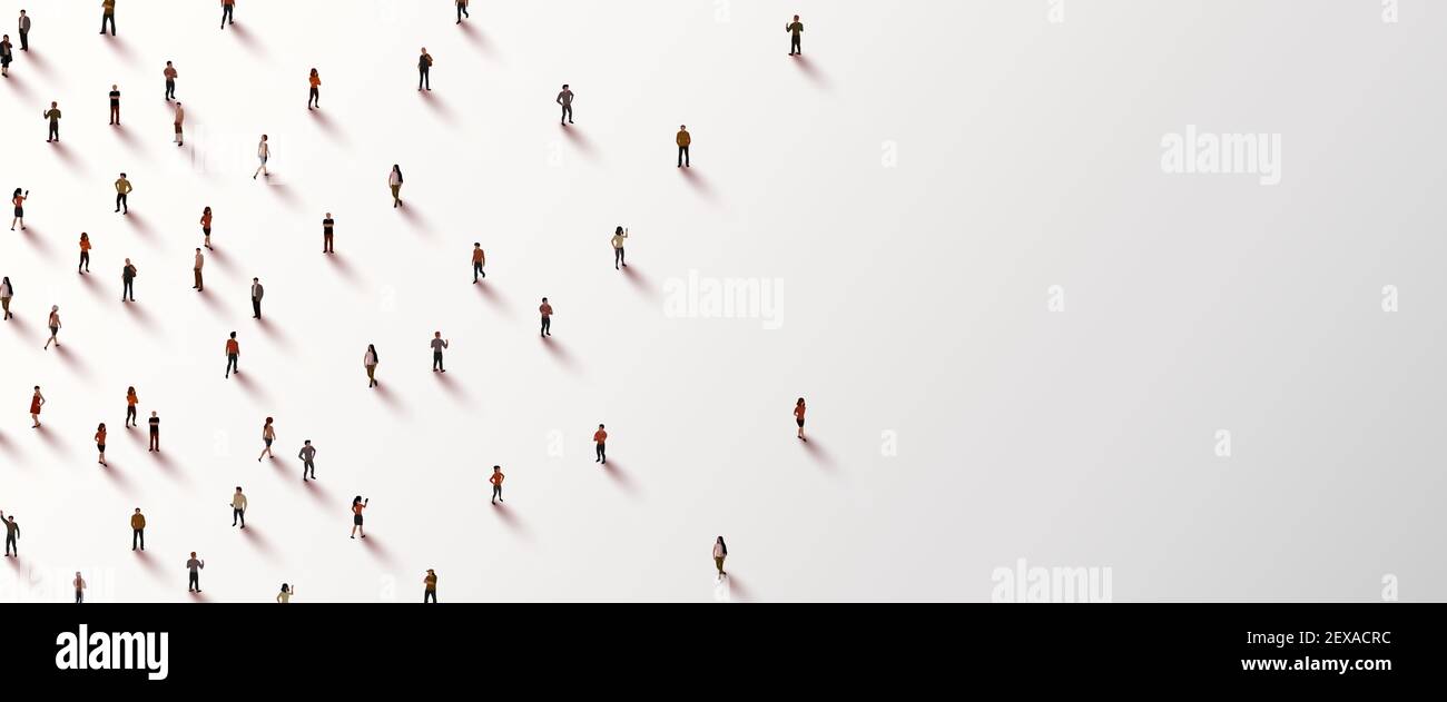 Large group of people on white background. People crowd concept. Vector ...