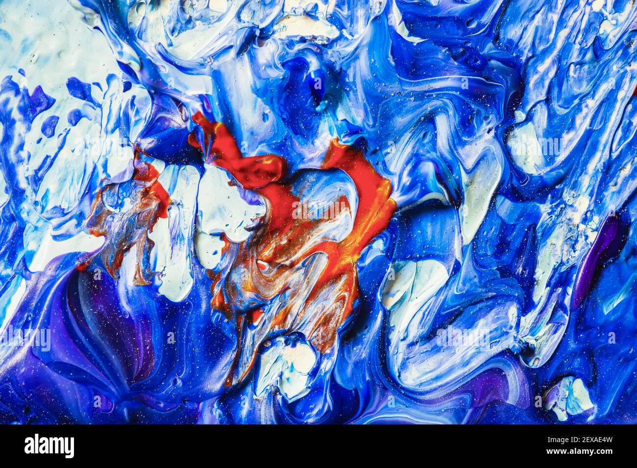 Bright abstract art background on wall, impressionism style. Spots and  current drops of color paint, colorful texture Stock Photo - Alamy, image size:1300x956