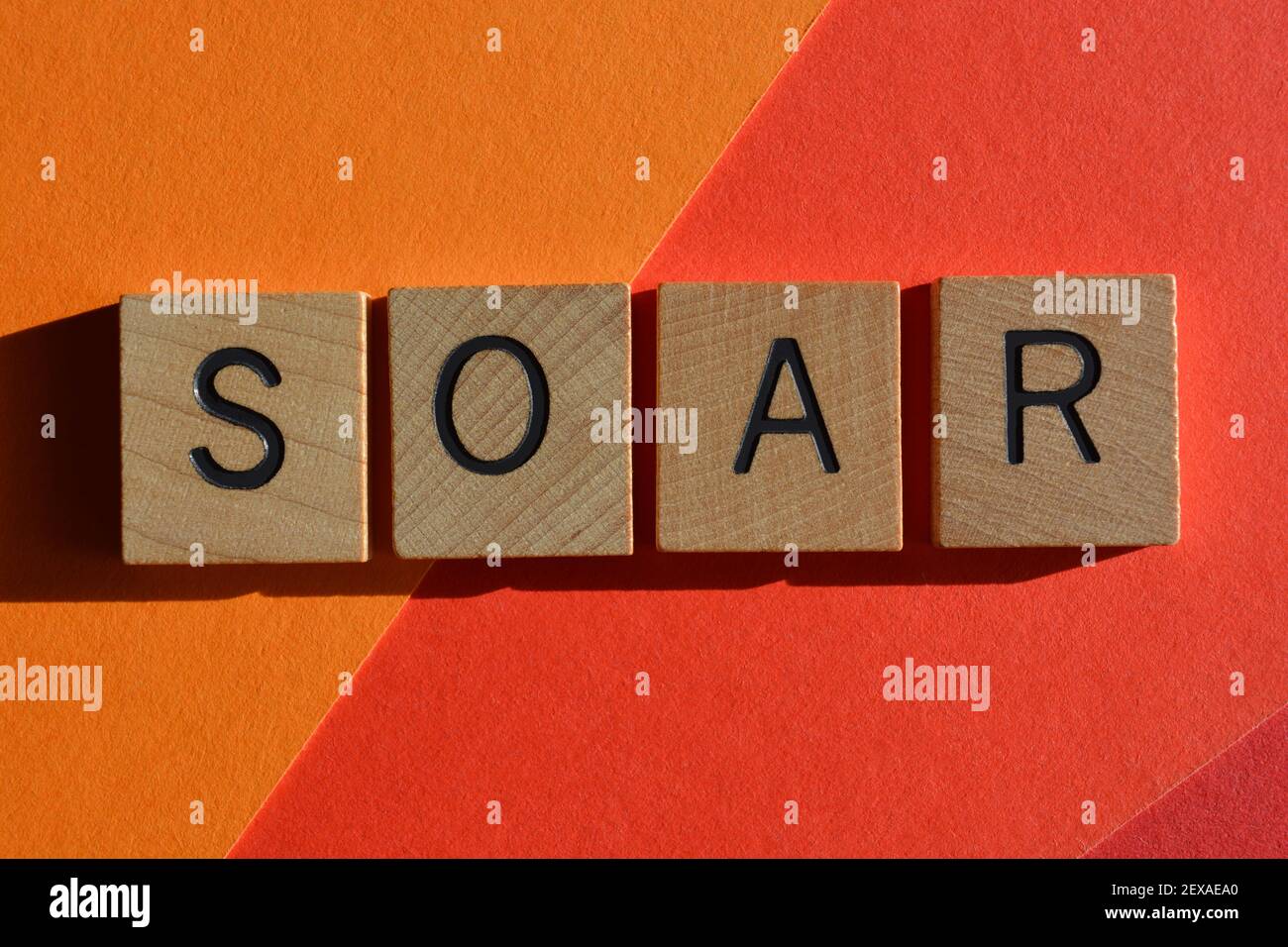 soar, acronym for Strengths, Opportunities, Aspirations, Results, a strategic planning method Stock Photo