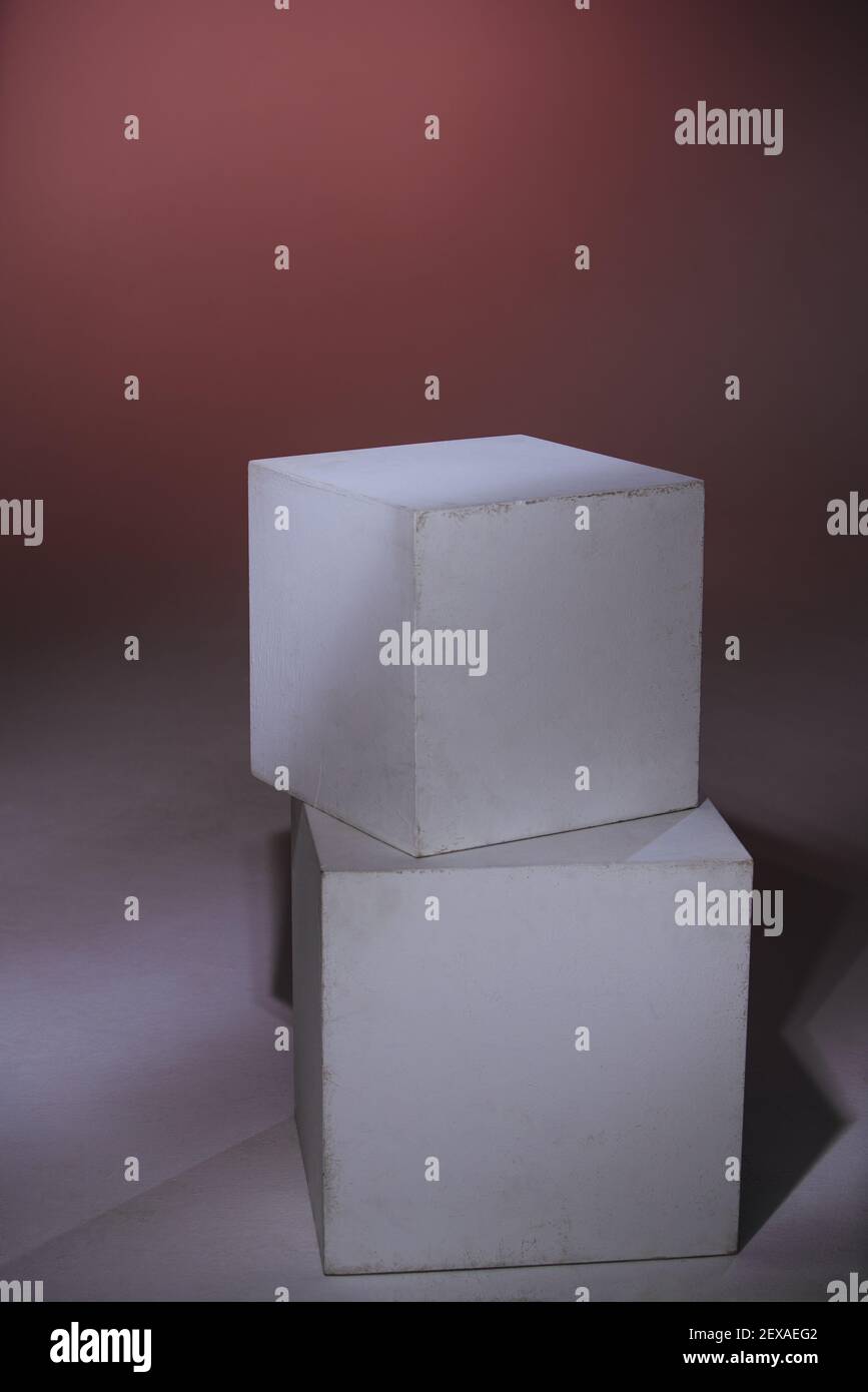 Abstract composition with two cubes Stock Photo