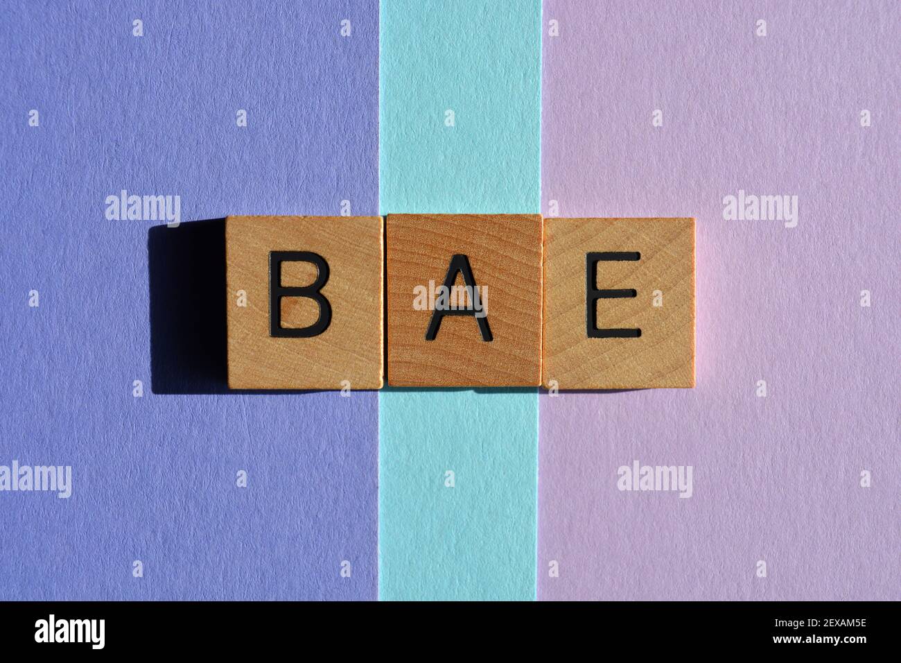BAE acronym for Before Anyone Else, as in best friend, or a term for a loved one Stock Photo