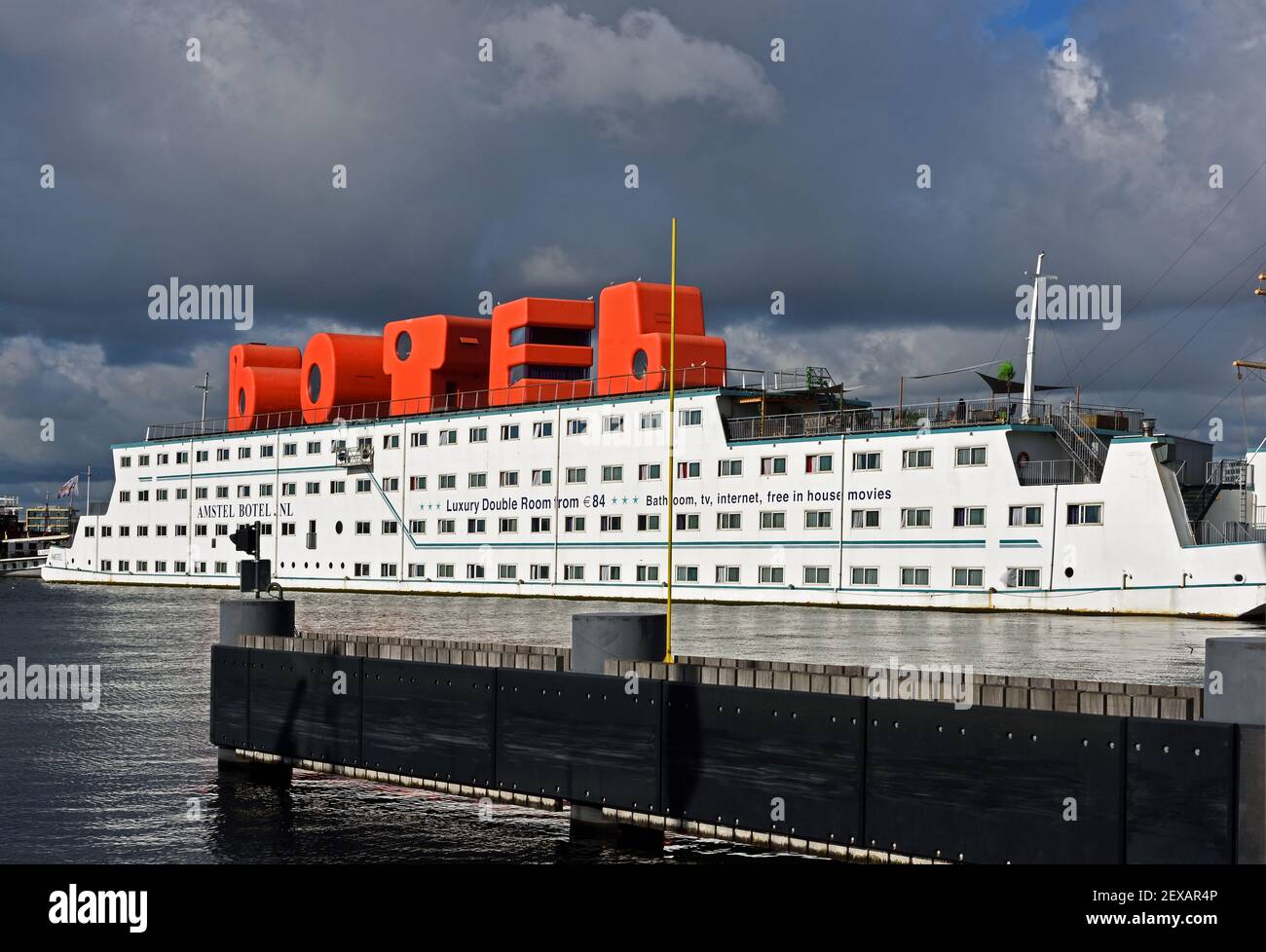 The Amstel Botel at the Oosterdok ( IJ Port NDSM wharf in Amsterdam ...