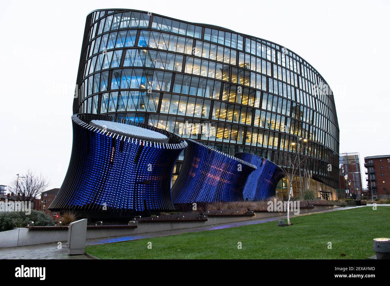 Co-operative company head office building, NOMA, One Angel Square, Manchester, UK. Stock Photo