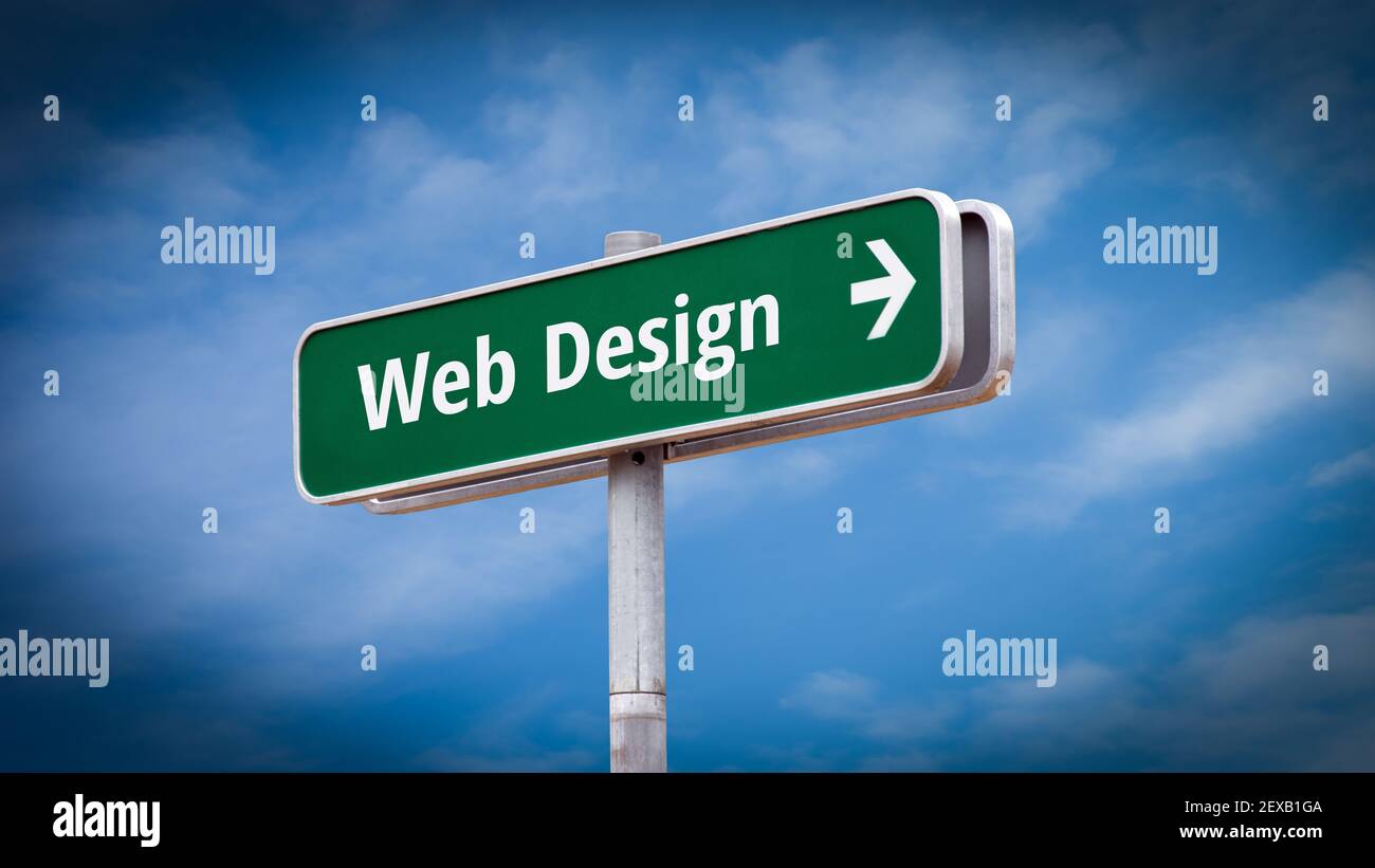 Web. Sign Street Sign the Direction Way to Web Design Stock Photo - Alamy