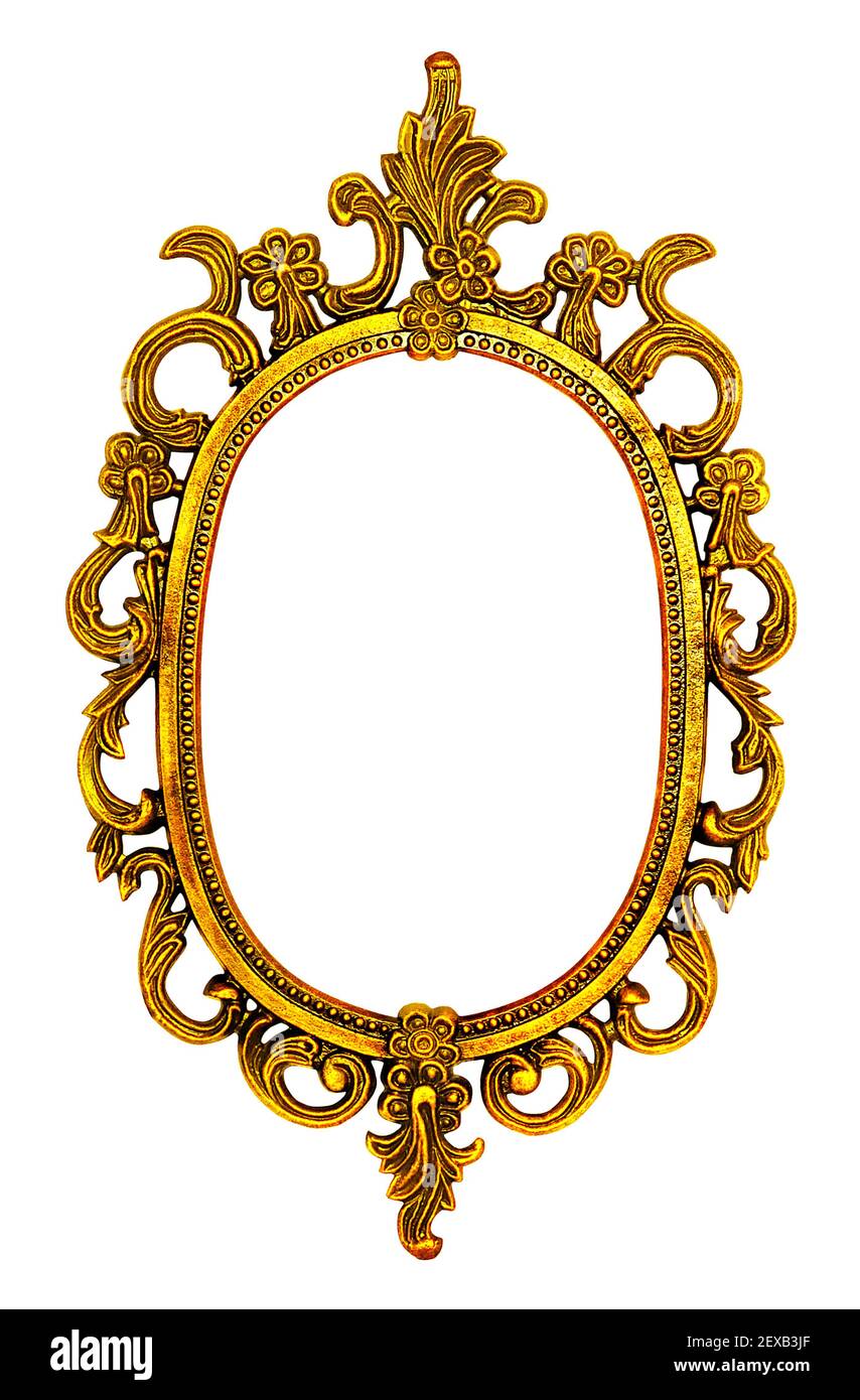 Golden antique frame isolated on white background Stock Photo Alamy