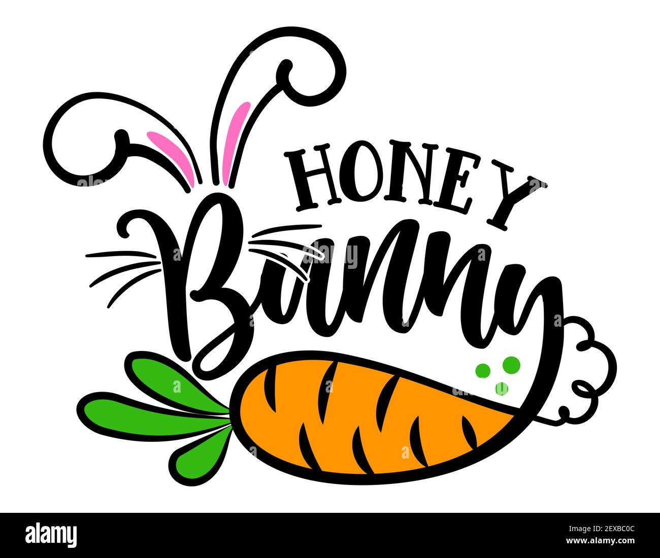 Honey Bunny - Cute Easter bunny design, funny hand drawn doodle, cartoon  Easter rabbit. Good for Easter clothes, poster or t-shirt textile graphic  des Stock Vector Image & Art - Alamy