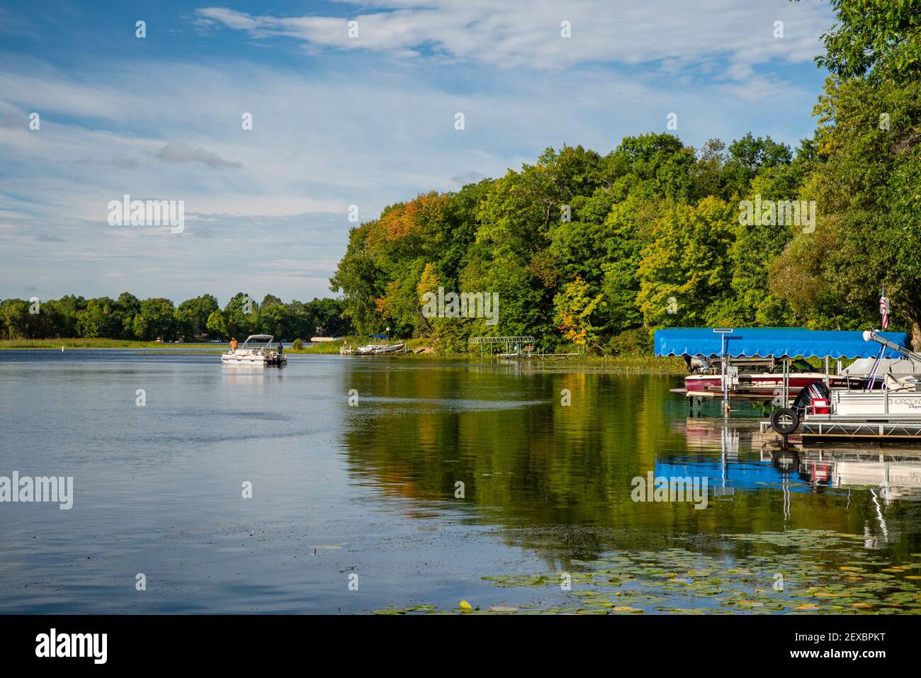 A beautiful, late summer morning on McCann Lake, near Chetek, Wisconsin, USA Stock Photo Alamy