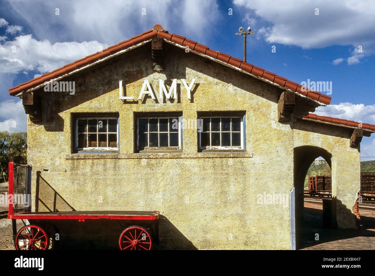 Train Depot, Lamy, New Mexico USA Stock Photo