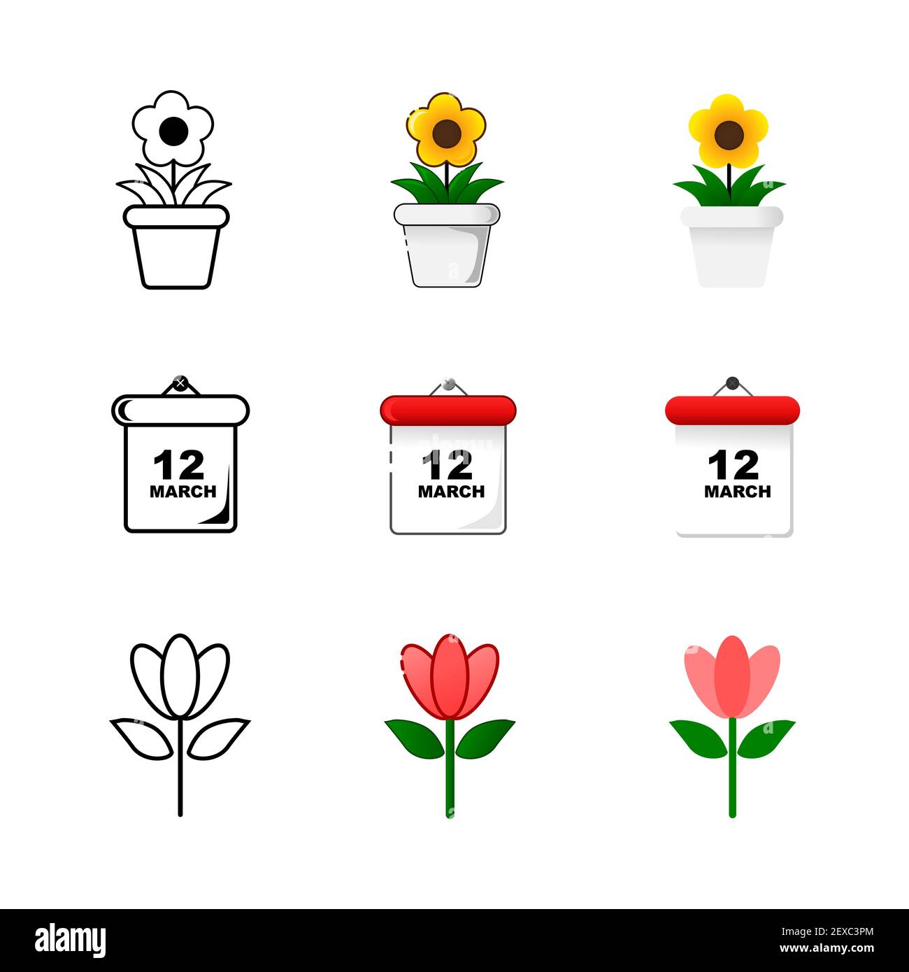 spring icon set vector Stock Vector Image & Art - Alamy