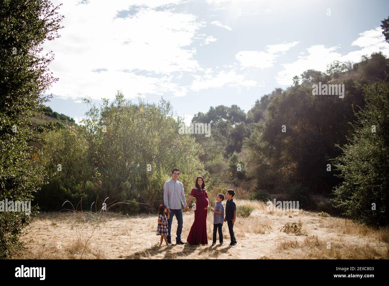 Family five posing in hi res stock photography and images Alamy