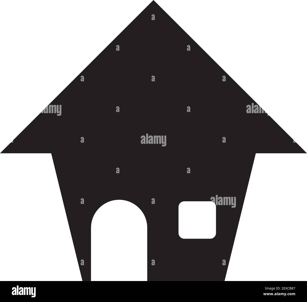 House icon vector symbol in a flat color glyph pictogram illustration ...