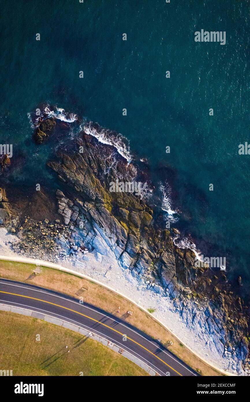 Ocean Drive of Newport Rhode Island from Aerial Drone Stock Photo - Alamy
