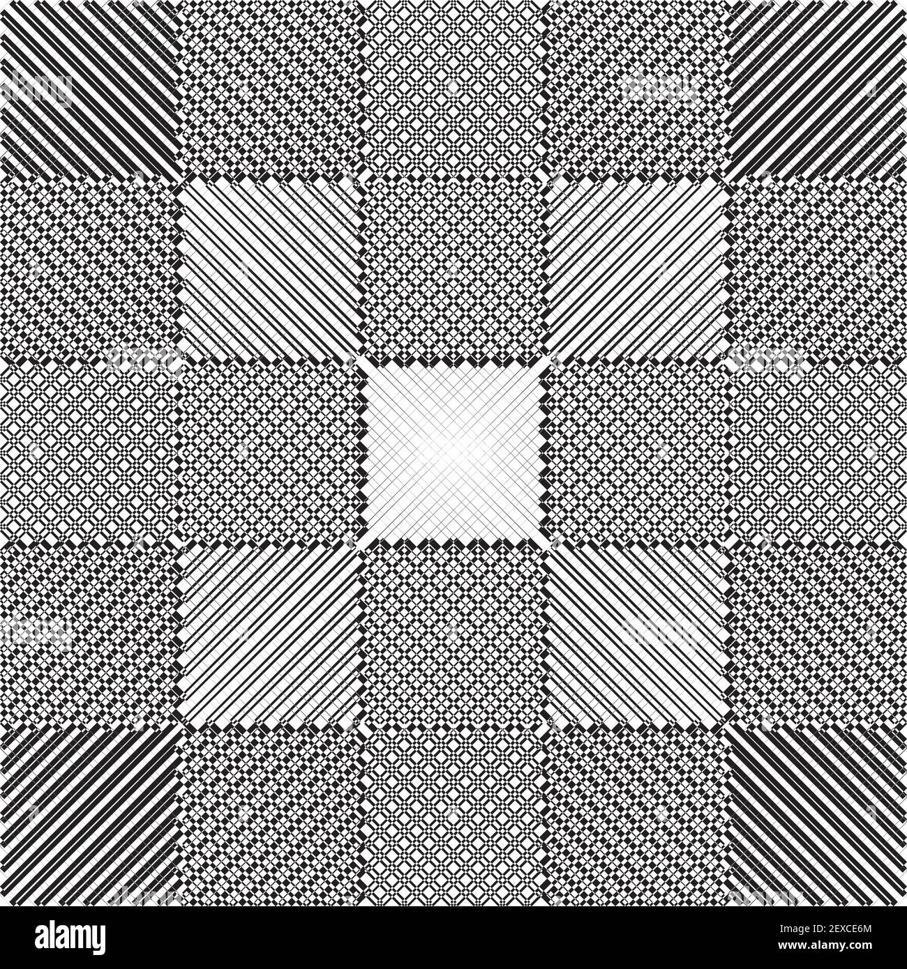Abstract Tile Project Like Illusion Arabesque Intersections black on transparent background designer cut Stock Vector