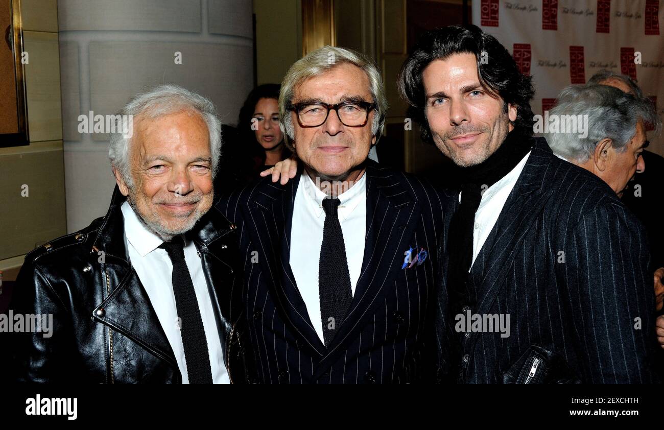 L-R: Ralph Lauren, Jerry Lauren and Greg Lauren attend The American Folk  Art Museum 2015 Fall Benefit Gala at Gotham Hall in New York, NY on October  15, 2015. (Photo by Stephen
