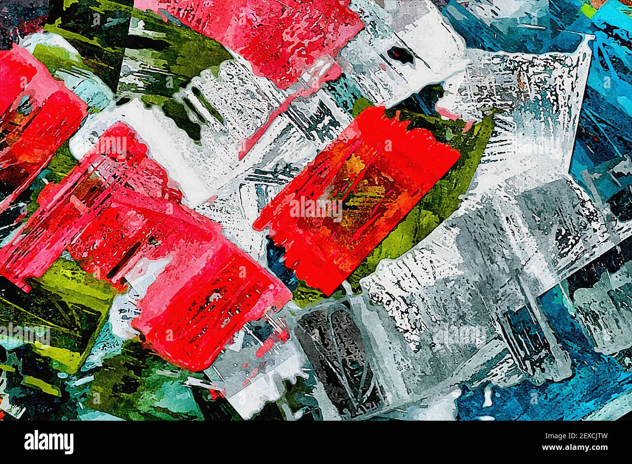 Watercolor, oil, grunge background Texture of strokes of colored paint