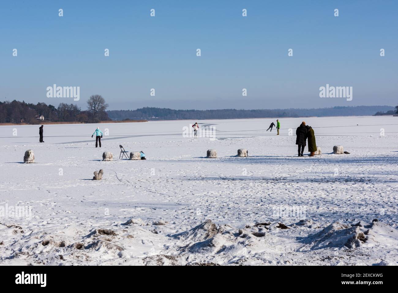 Winterliche Impressionen aus Schleswig-Holstein mit Eis und Schnee im kalten Norden Stock Photo