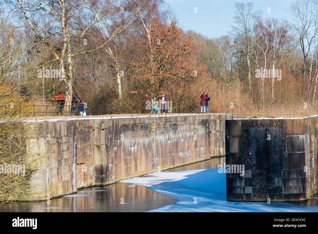 Winterliche Impressionen aus Schleswig-Holstein mit Eis und Schnee im kalten Norden Stock Photo