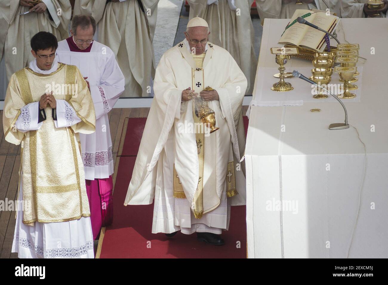 Pope Francis celebrates a Holy Mass for the canonization of four new