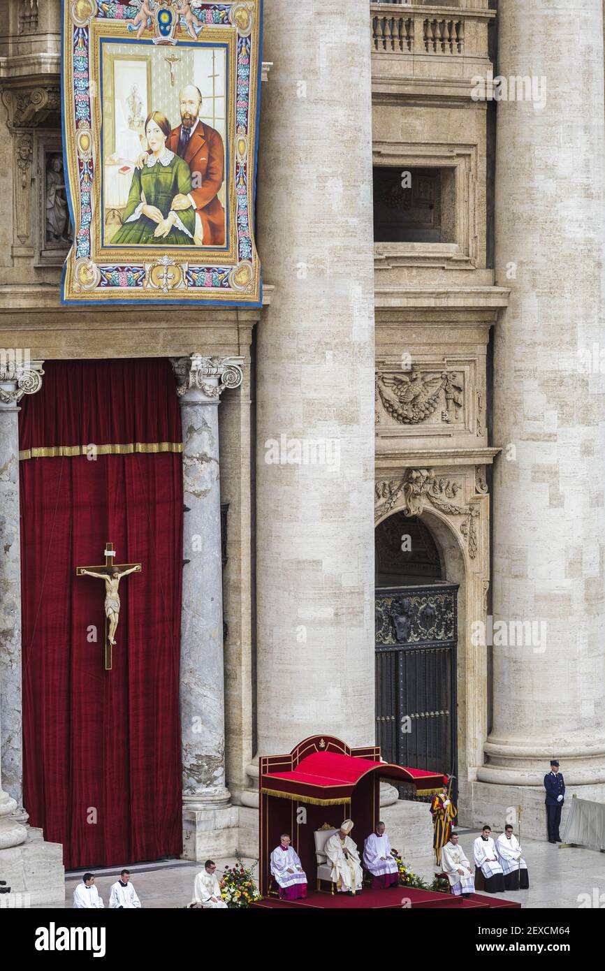 Pope Francis celebrates a Holy Mass for the canonization of four new