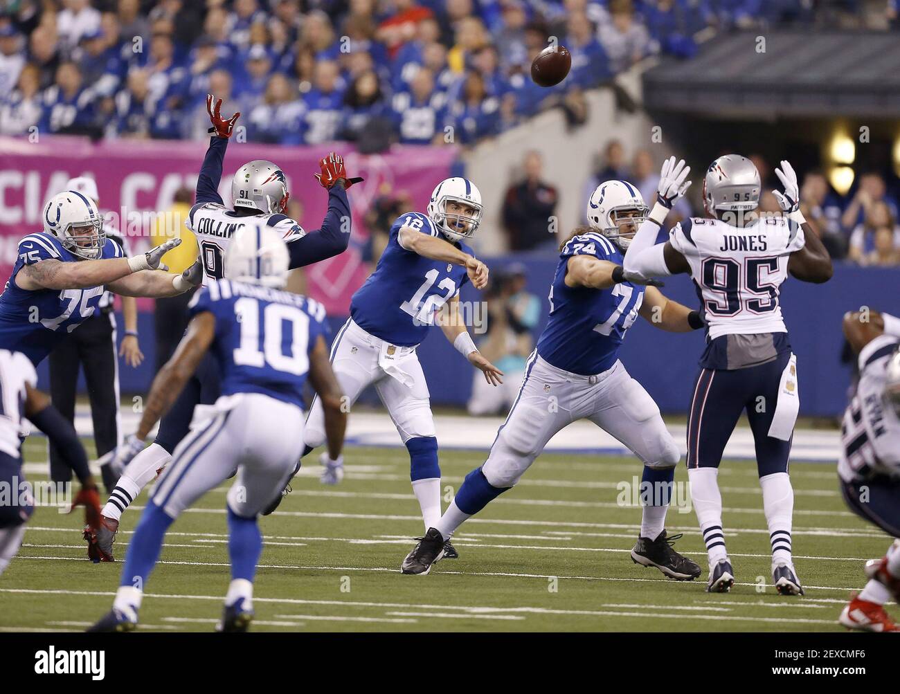 Indianapolis Colts quarterback Andrew Luck (12) throws in first half ...