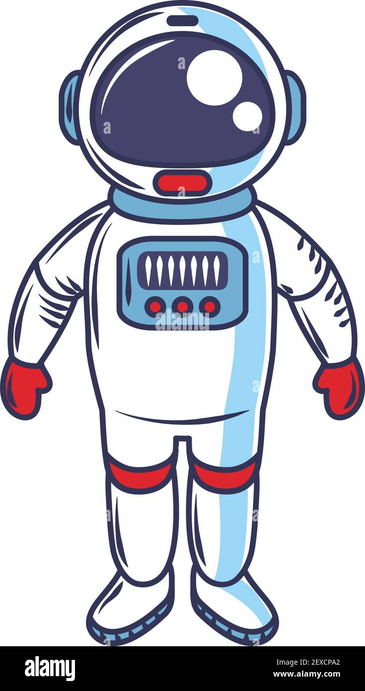 cute space astronaut in spacesuit Stock Vector