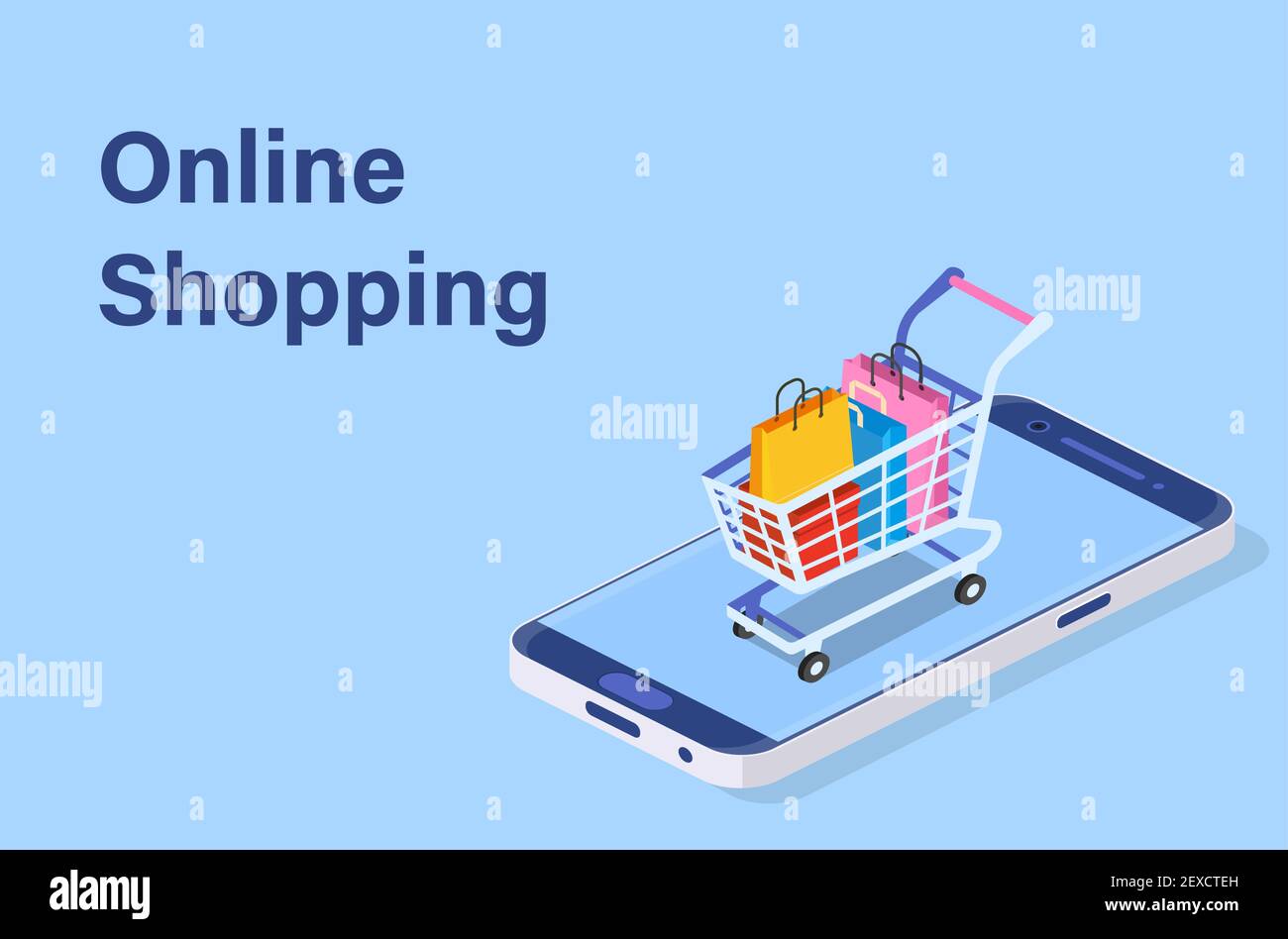 Isometric Smart phone online shopping concept Stock Vector Image & Art ...