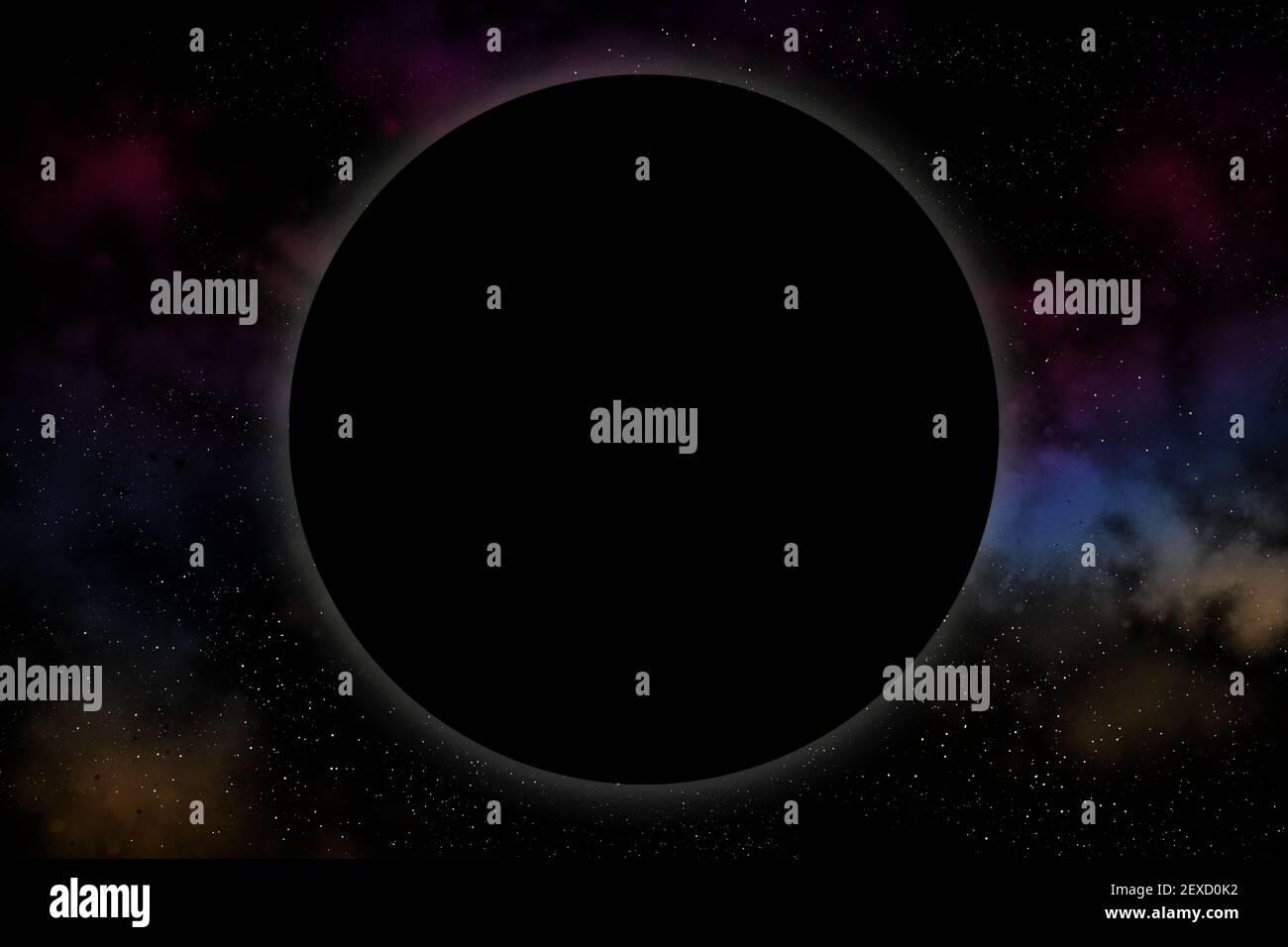 Galaxy background with copy space for banner or flayer. Black hole with