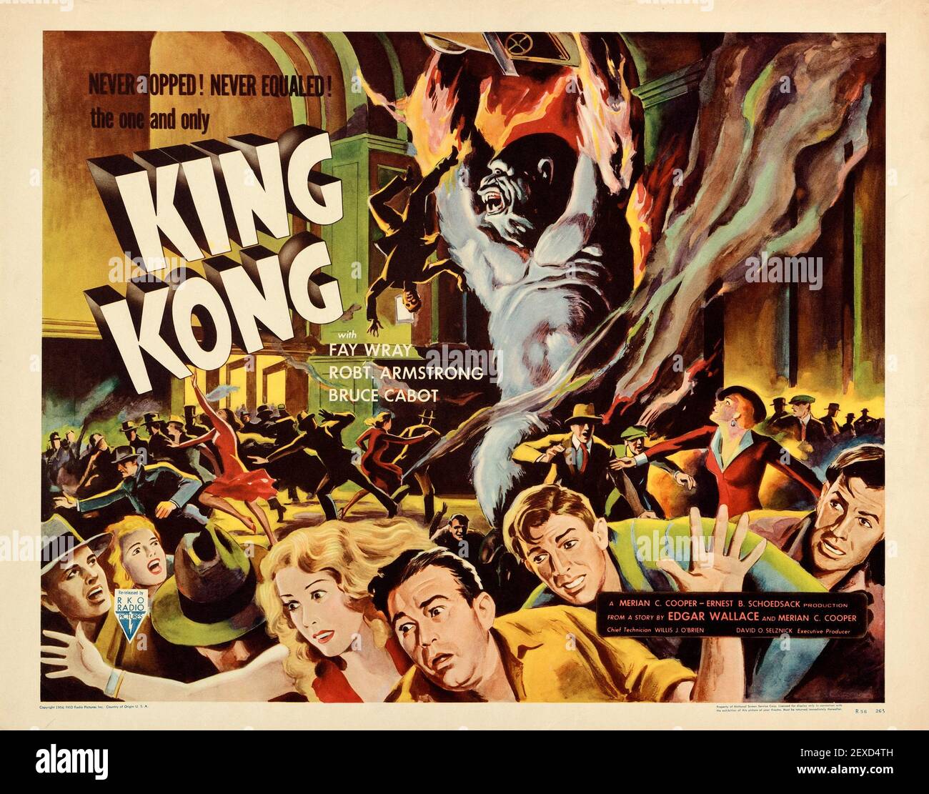 King Kong poster. 1933. Old and vintage horror movie poster / picture. Stock Photo