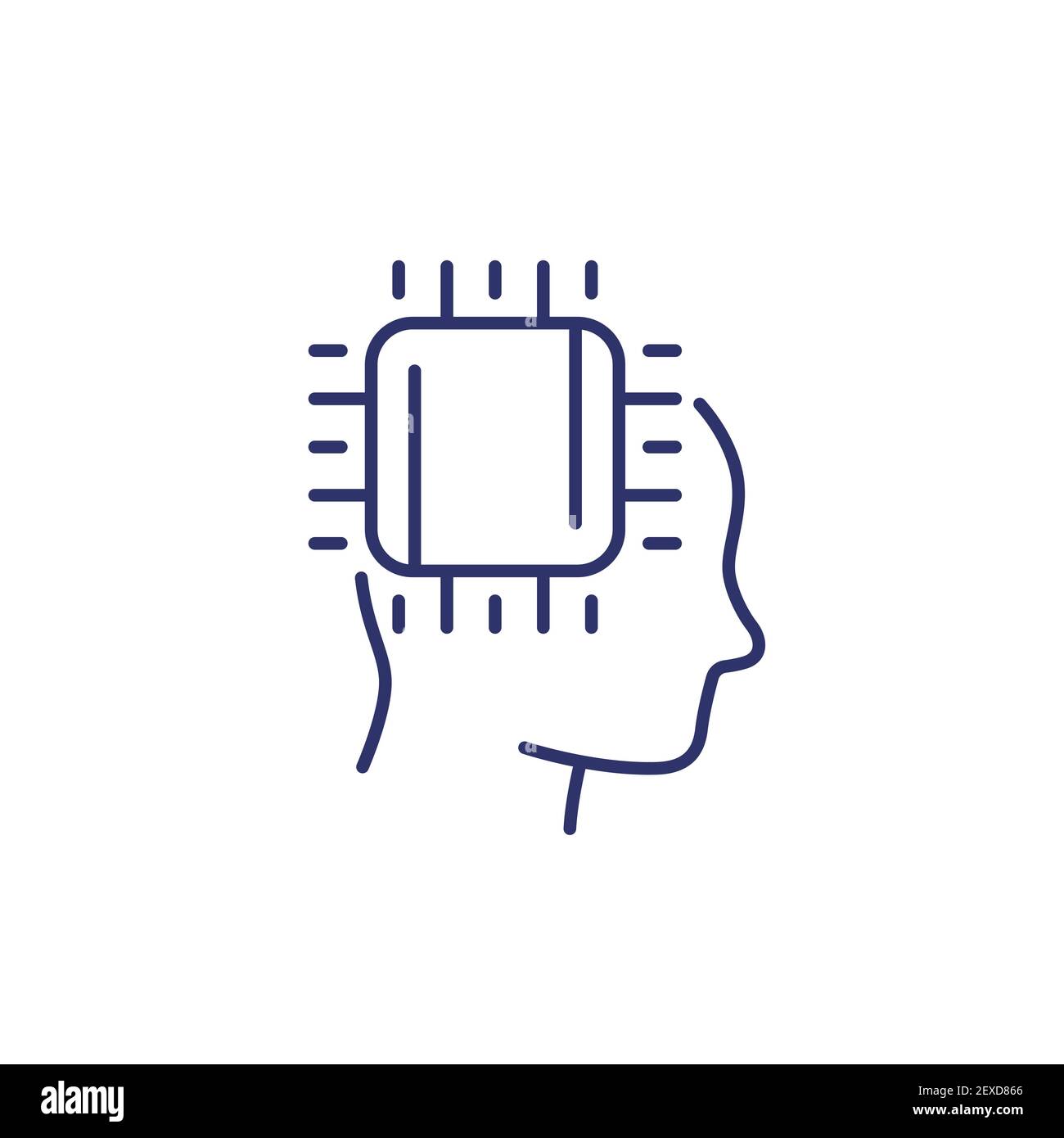 Machine learning and AI line icon, vector Stock Vector