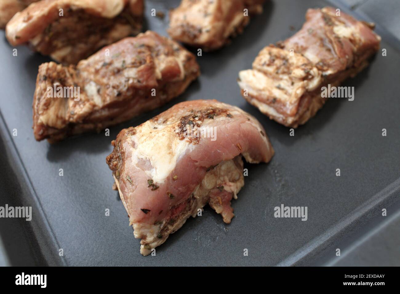 External Ribs On Sheet The pork ribs on a baking sheet Stock Photo - Alamy